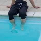 Man wearing a halal swimming short in the pool